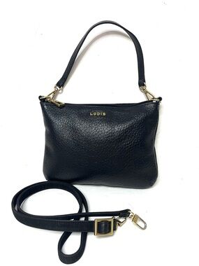 Lodis Black Leather Convertible Crossbody/Handbag/Shoulder Bag/Wristlet